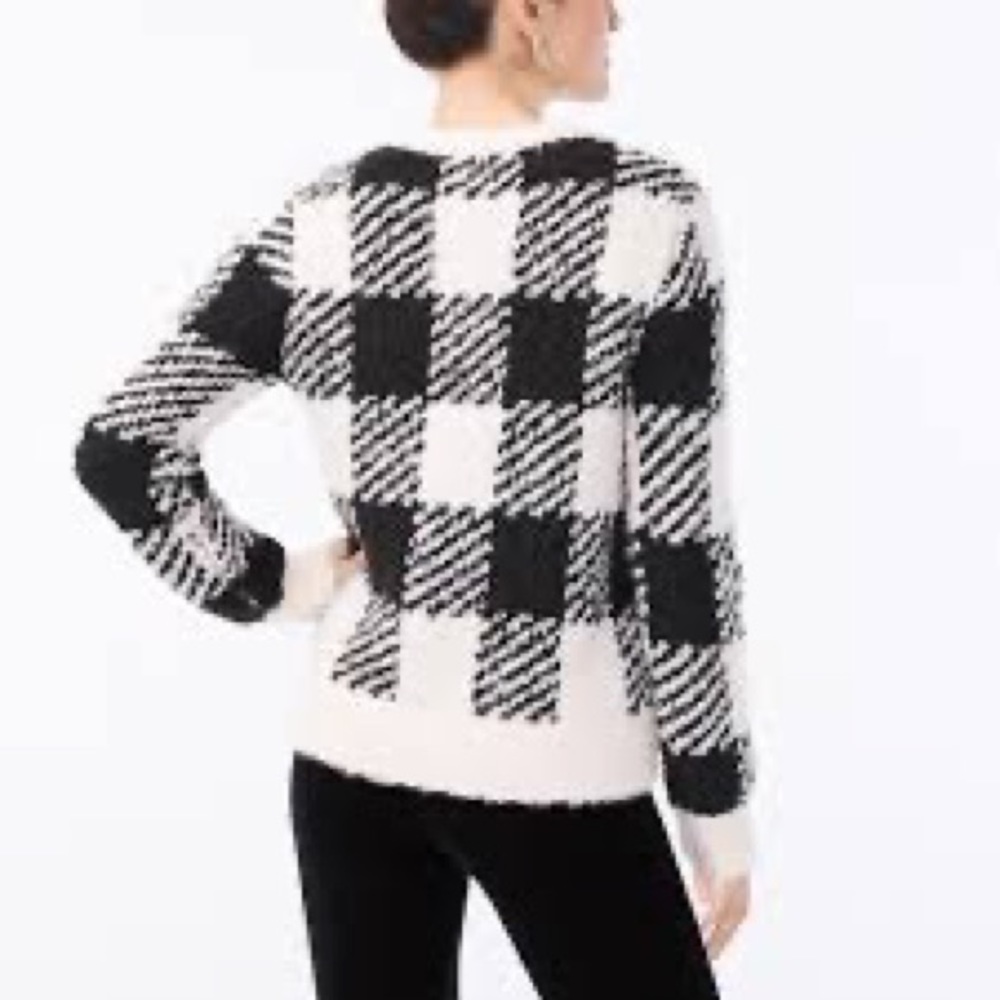 J Crew Buffalo Check Wool Alpaca Sweater